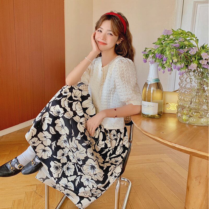 【】现货肌理感开衫+半身裙2257-P115-K138,女装连衣裙,乔安迪