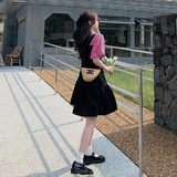 【】现货拼接减龄肩带设计连衣裙2298-P105-k158，女装连衣裙，乔安迪