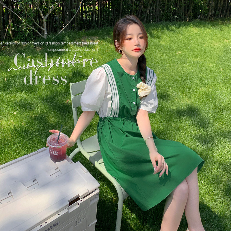 【】现货撞色连衣裙2286-P105-K158，女装连衣裙，乔安迪