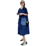 【】超薄牛仔面料2XL大码牛仔连衣裙22107-P115-K168，女装连衣裙，乔安迪