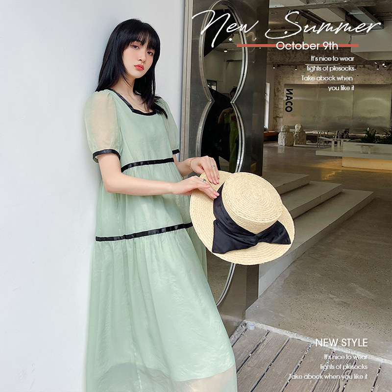 【新品现货 】一夏的清凉 方领连衣裙2273-P105-K158图片