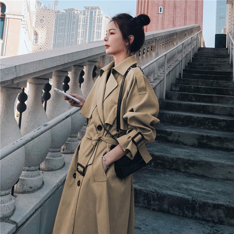 气质百搭设计感大码宽松孕妇胖mm遮肉显瘦2025女春秋新款风衣外套,女装风衣,乔安迪