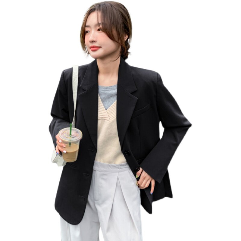 【2022春装新款】已备货主推袖口拼接条纹小西装22006-P120-K178+,女装西装,乔安迪