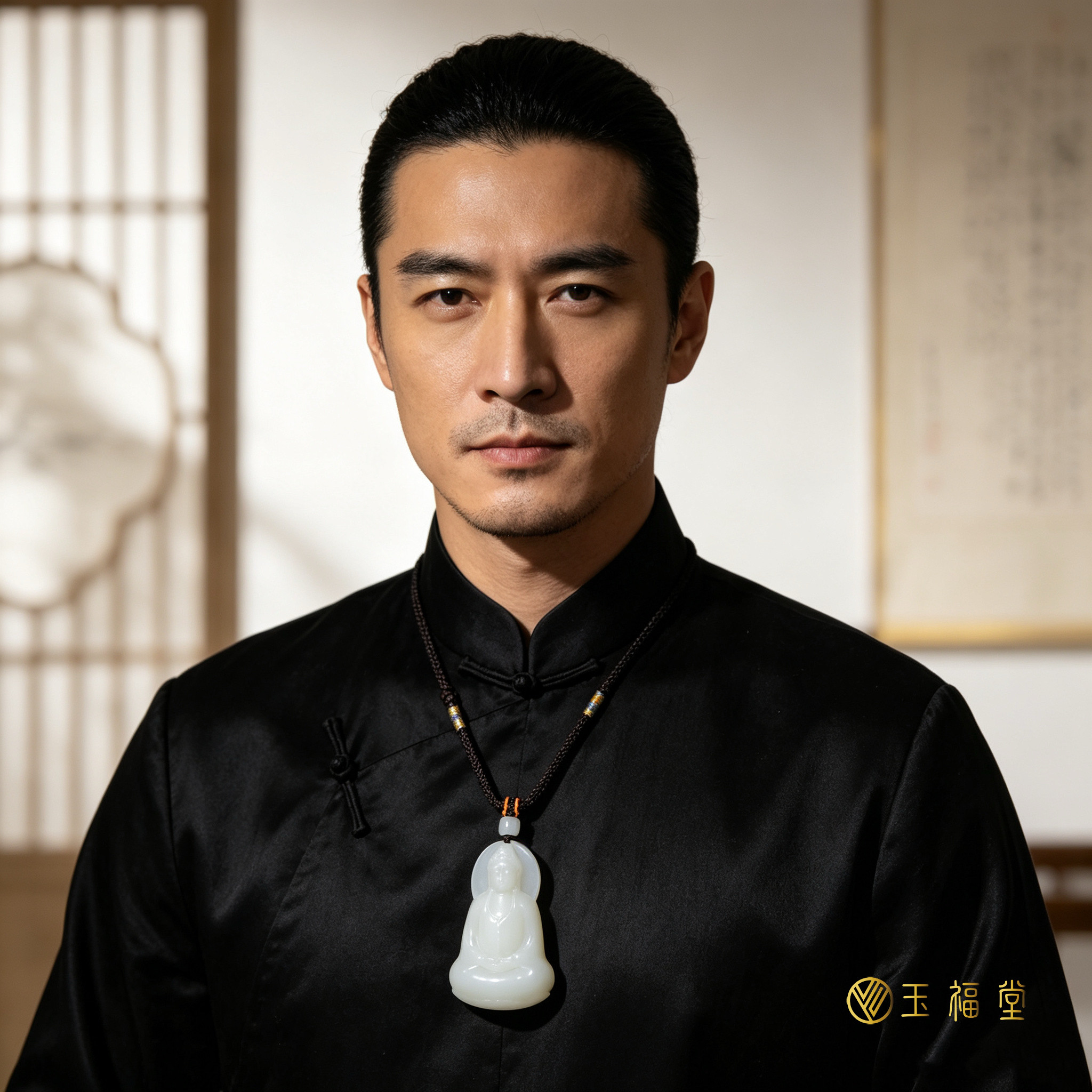 玉福堂 | 新疆和田玉玉观音 |且末白玉菩萨玉石挂件男款油糕料29g