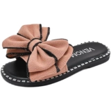 Детские летние нескользящие тапочки, пляжная обувь с бантиком, слайдеры для принцессы, мягкая подошва