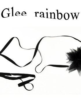 黑色菱形网纱飘带朋克风项链