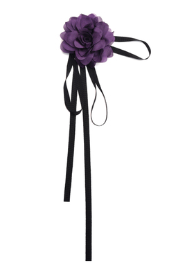 GLEE RAINBOW紫色真丝颈花 朋克性感项花丝带围巾