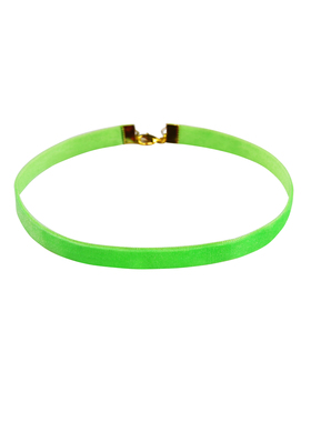 GLEERAINBOW荧光绿丝绒金属项圈