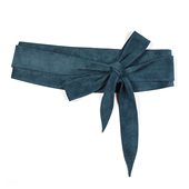 GLee rainbow磨砂猪皮时髦腰带 牛仔蓝