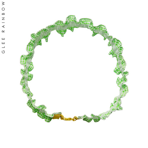 GLee rainbow 清新绿小格子Girlfriend's choker