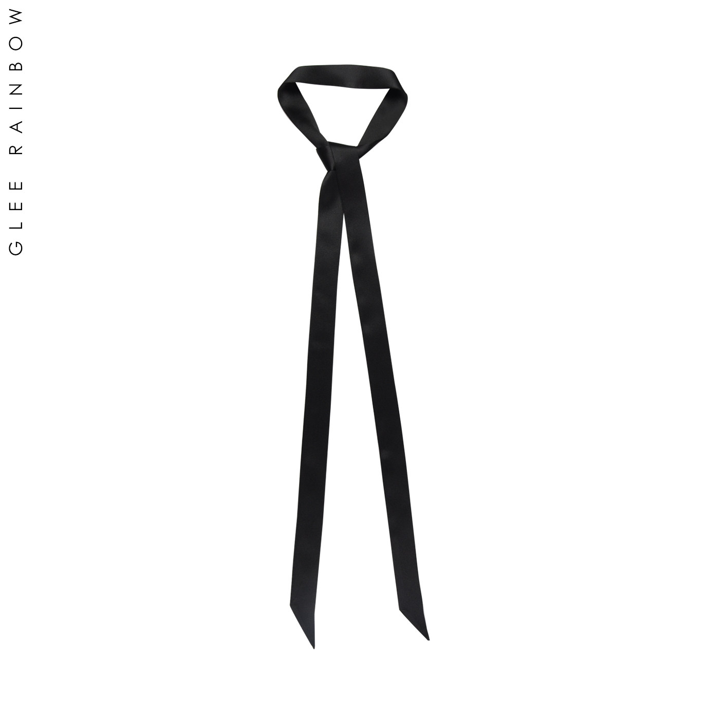 Glee rainbow 黑色经典蝴蝶结 超短真丝丝巾 迷你领结