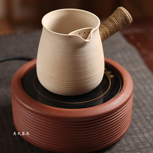 原矿陶白泥侧把煮茶器灌灌煮茶公杯日式复古陶壶电陶炉粗陶泡茶壶