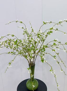 北欧雪柳枝仿真花高级感餐桌装饰