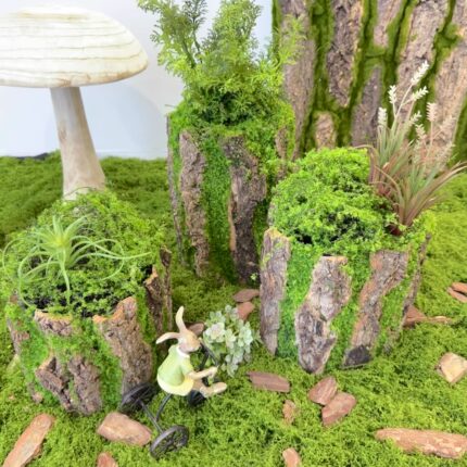 仿真绿植苔藓假树桩森系幼儿园田园风花盆摆件造景装饰布景可插花
