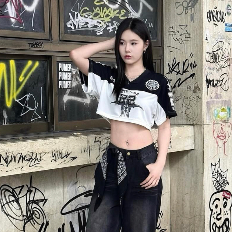 gagaopt复古字母印花T恤短袖女