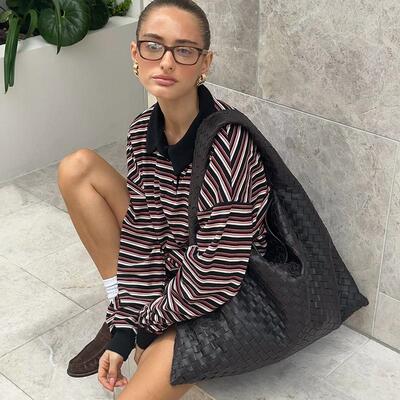 gagaopt学院风撞色领拼接条纹T恤