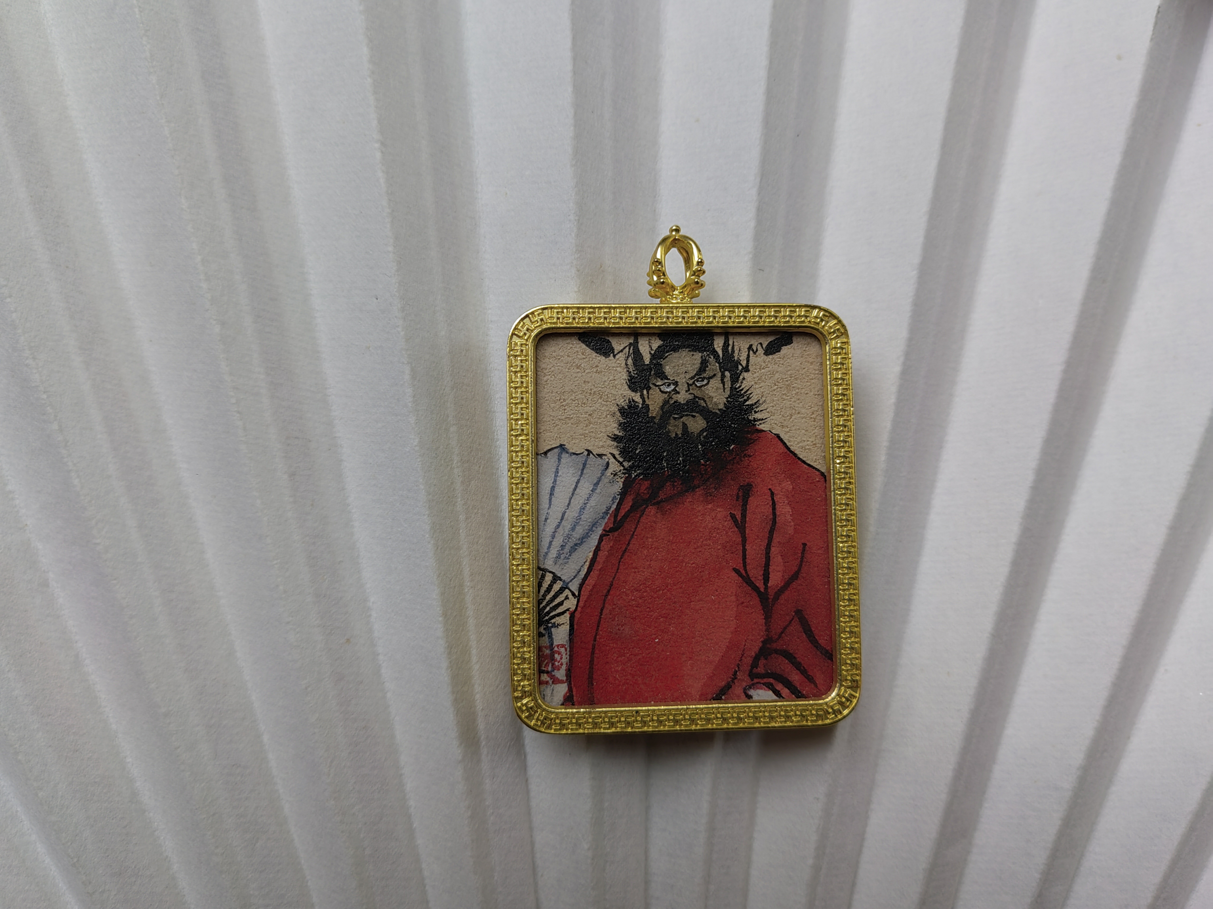 雕虫阁纯手绘钟馗画像吊坠挂件钥匙扣挂件