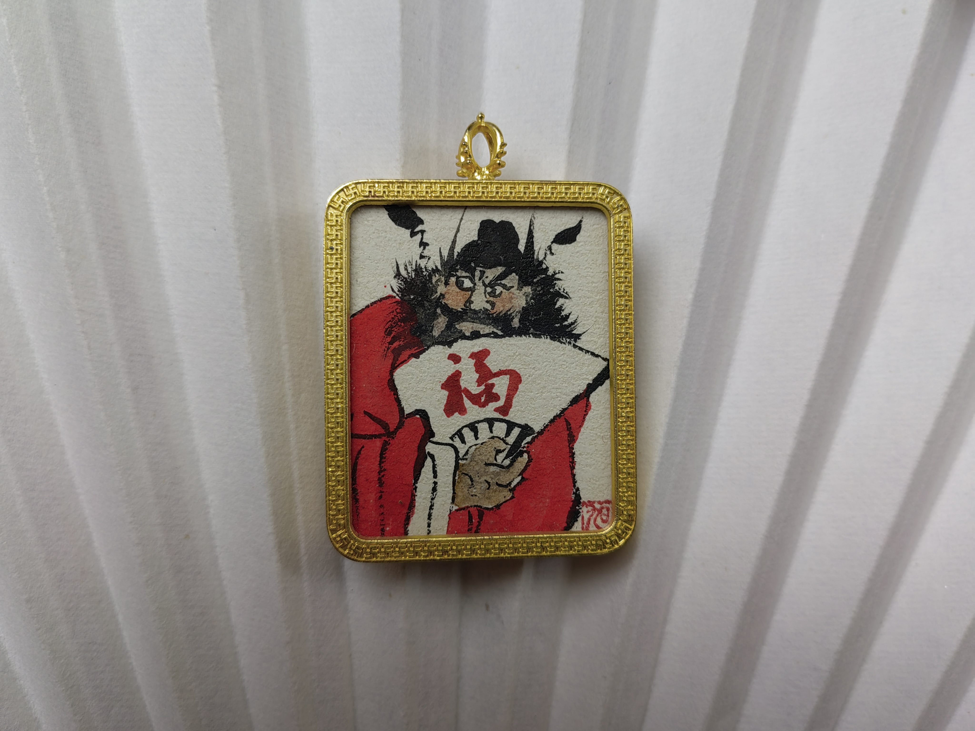 雕虫阁纯手绘唐卡吊坠挂件嘎乌盒方牌高档精美带绳子网红手绘