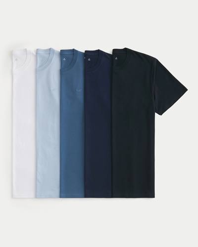 正品必保Hollister24夏情侣美式5件装小海鸥短袖T恤