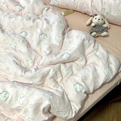 床上纯棉全棉四件套A类有氧双层纱床品1.8m床1.5米床单款四季通用