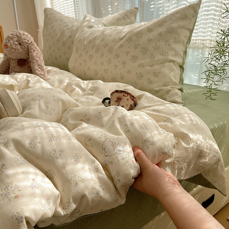 纯棉四件套100全棉2026新款ins小清新床上用品床单被套宿舍四季用