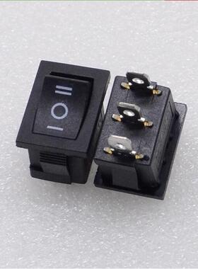 KCD1-106 黑色3档6脚 6A船型开关15*21MM 翘板电源开关 船形开关