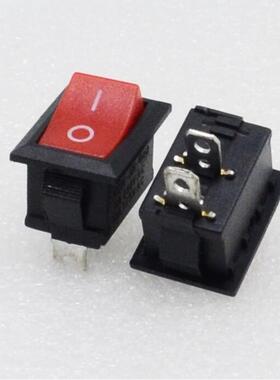 黑底红色船型开关2档2脚 KCD1-101-2P 开孔15*21MM 6A250VAC翘板