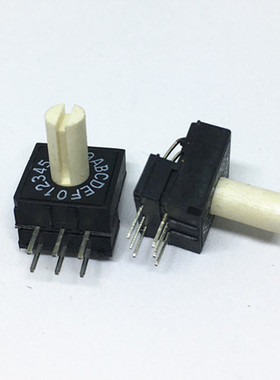 台湾圆达DIP数字编码器A6RV-161RS 16位(0-F)4:1侧面带柄正码