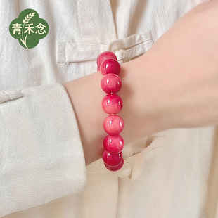 【青禾念】红菩提手串女绕指柔菩提子单圈学生佛珠文玩手链盘玩