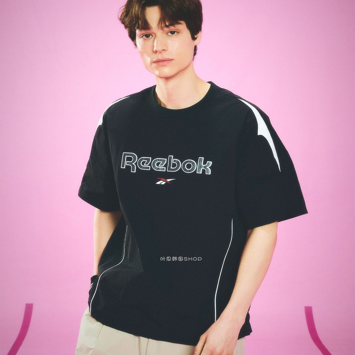 Reebok/锐步2025春季新款男女圆领运动休闲短袖T恤RETS5EM50OW