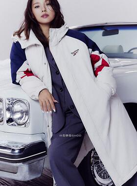 Reebok/锐步冬季新款男女连帽宽松运动长款棉服外套REJU4FD56