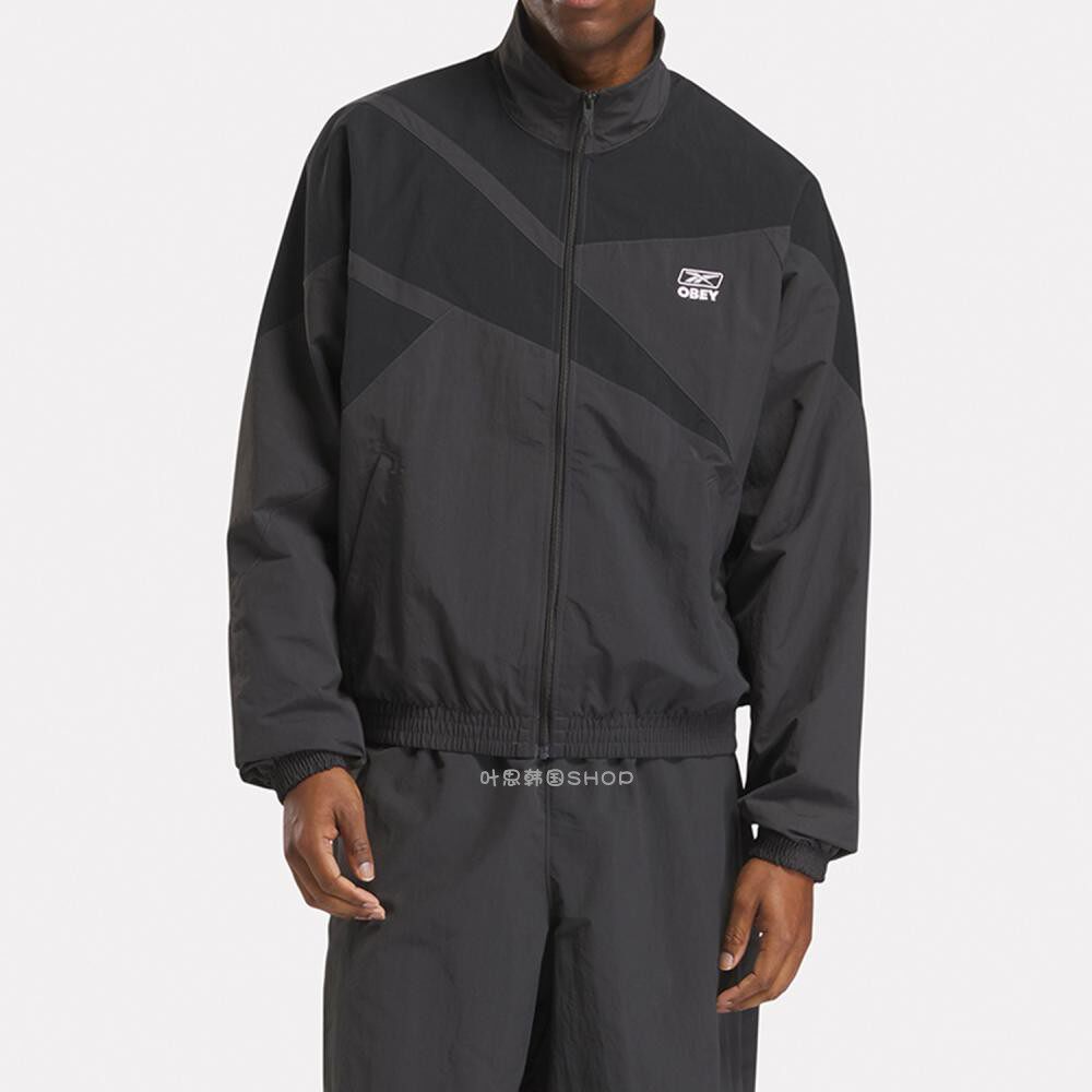 Reebok/锐步 X OBEY TRACK联名款男女立领梭织夹克防风雨外套