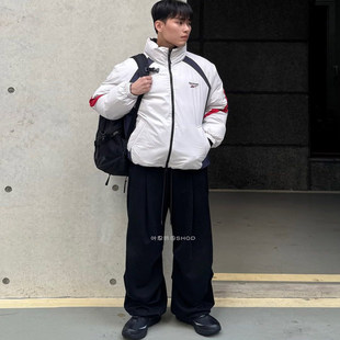 Reebok锐步25冬季新款男女情侣运动休闲立领双面穿保暖棉夹克外套