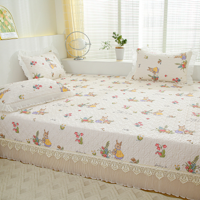 全棉定制榻榻米床盖炕盖四季通用三件套纯棉床单夹棉炕罩防滑炕套