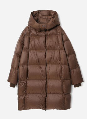 *WYR07080 茉莉雅集轻盈防水保暖可追溯95白鹅绒连帽长款羽绒服女