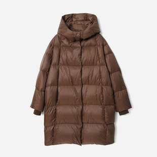 *WYR07080 茉莉雅集轻盈防水保暖可追溯95白鹅绒连帽长款羽绒服女