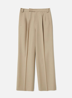 *WKZ07011 茉莉雅集 Y*S*L斜纹精纺羊毛优雅率性舒适直筒裤女