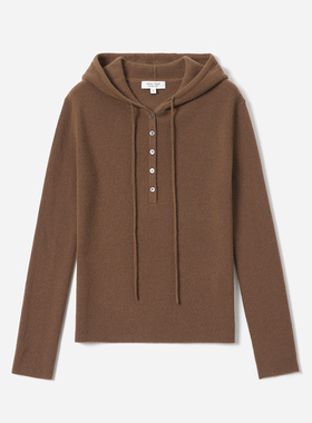 *WZT08175 茉莉雅集 KVSS全羊绒温暖舒适连帽针织长袖套衫女