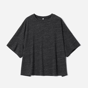 日本料精纺羊毛莱赛尔棉纸片人廓形遮肉T恤女 茉莉雅集 WTX08103