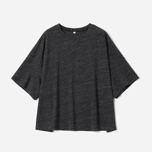 *WTX08103 茉莉雅集 日本料精纺羊毛莱赛尔棉纸片人廓形遮肉T恤女