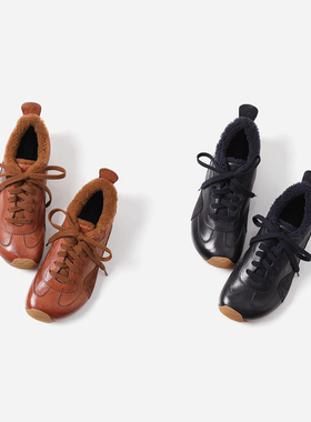 EY08023 茉莉雅集 L0EW*E水洗马皮羊毛配绒里保暖舒适德训鞋女