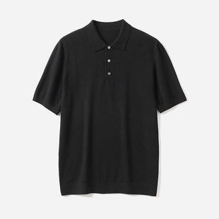 MZT08001 经典可机洗精纺全羊毛POLO领圆领短袖针织套衫男