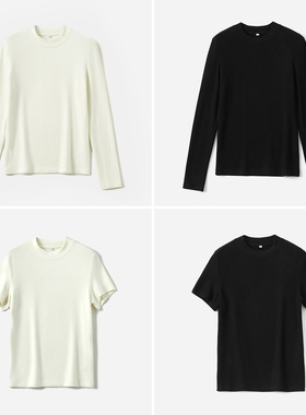 WTX07102 茉莉雅集V1NC*E日本料保暖绒感高弹打底圆领长/短袖T恤