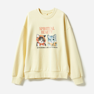 油画印高支全棉卫衣 茉莉雅集萌宠系列猫咪高清彩色数码 WWY06083