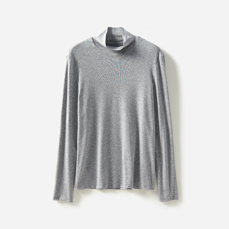 WTX06038  J0s*ph基础穿不腻花纱含羊绒双层高领长袖打底针织T恤