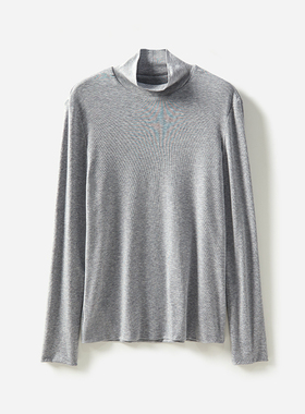 WTX06038  J0s*ph基础穿不腻花纱含羊绒双层高领长袖打底针织T恤