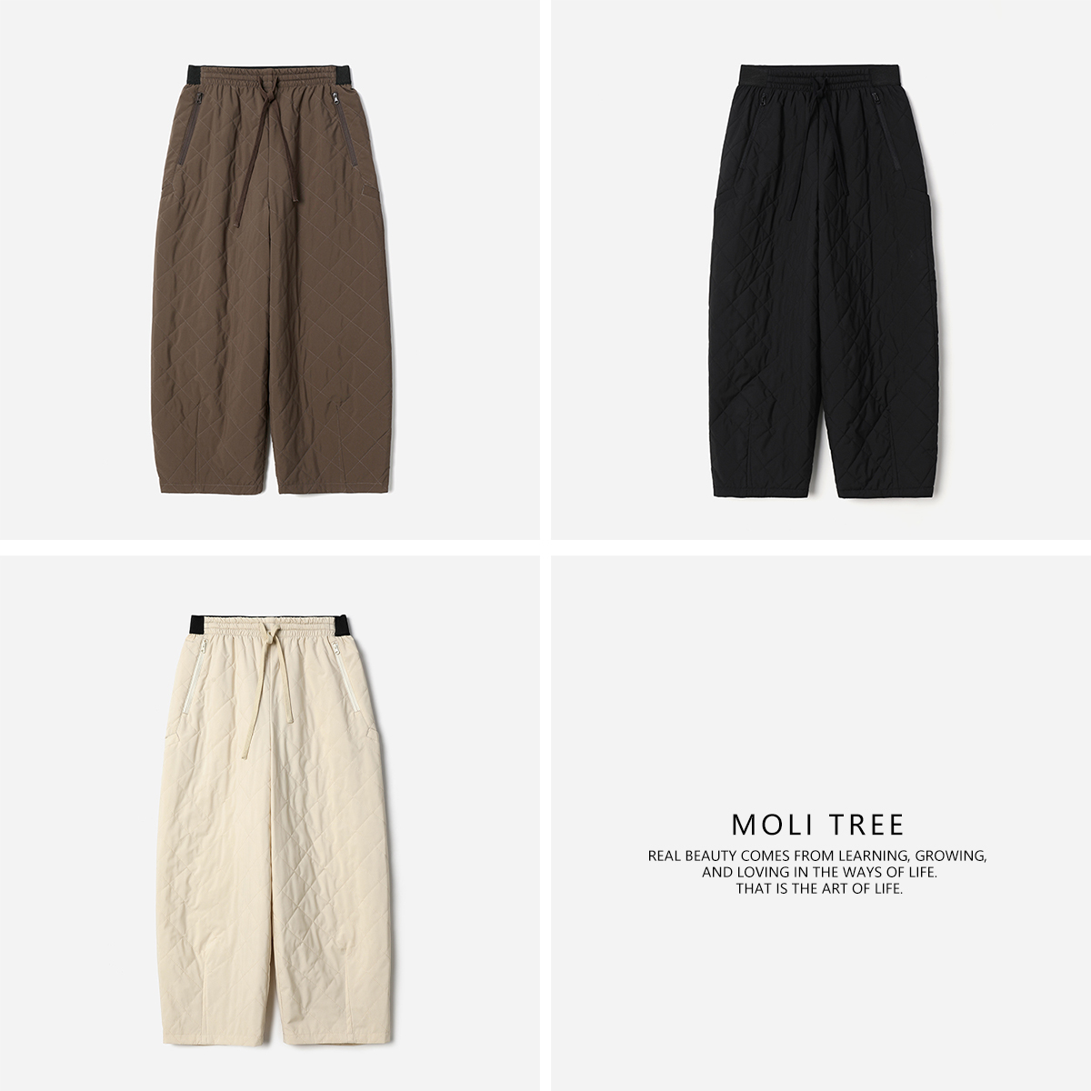 WKZ07266 茉莉雅集 意大利OLMETEX棉感保暖舒适松紧腰奶奶裤棉裤