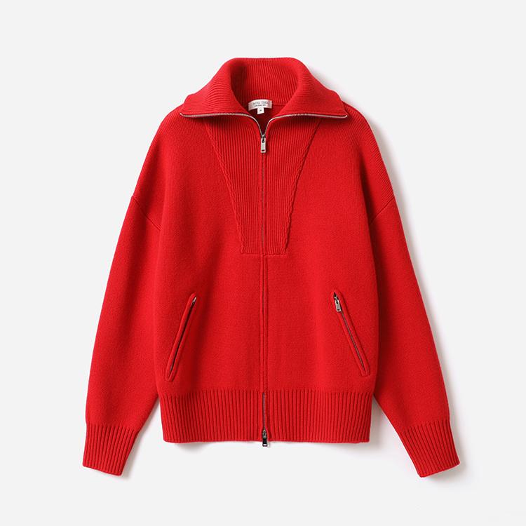 *WZK07194 茉莉雅集 重磅900G全羊毛双开拉链高领针织开衫毛衣女