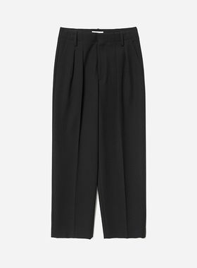 *WKZ07008茉莉雅集老钱风大女主骑兵斜纹精纺羊毛气场通勤直筒裤