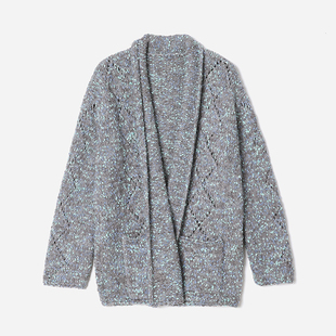 花园慵懒舒适羊毛羊驼针织开衫 莫奈 茉莉雅集 女 WZK08227
